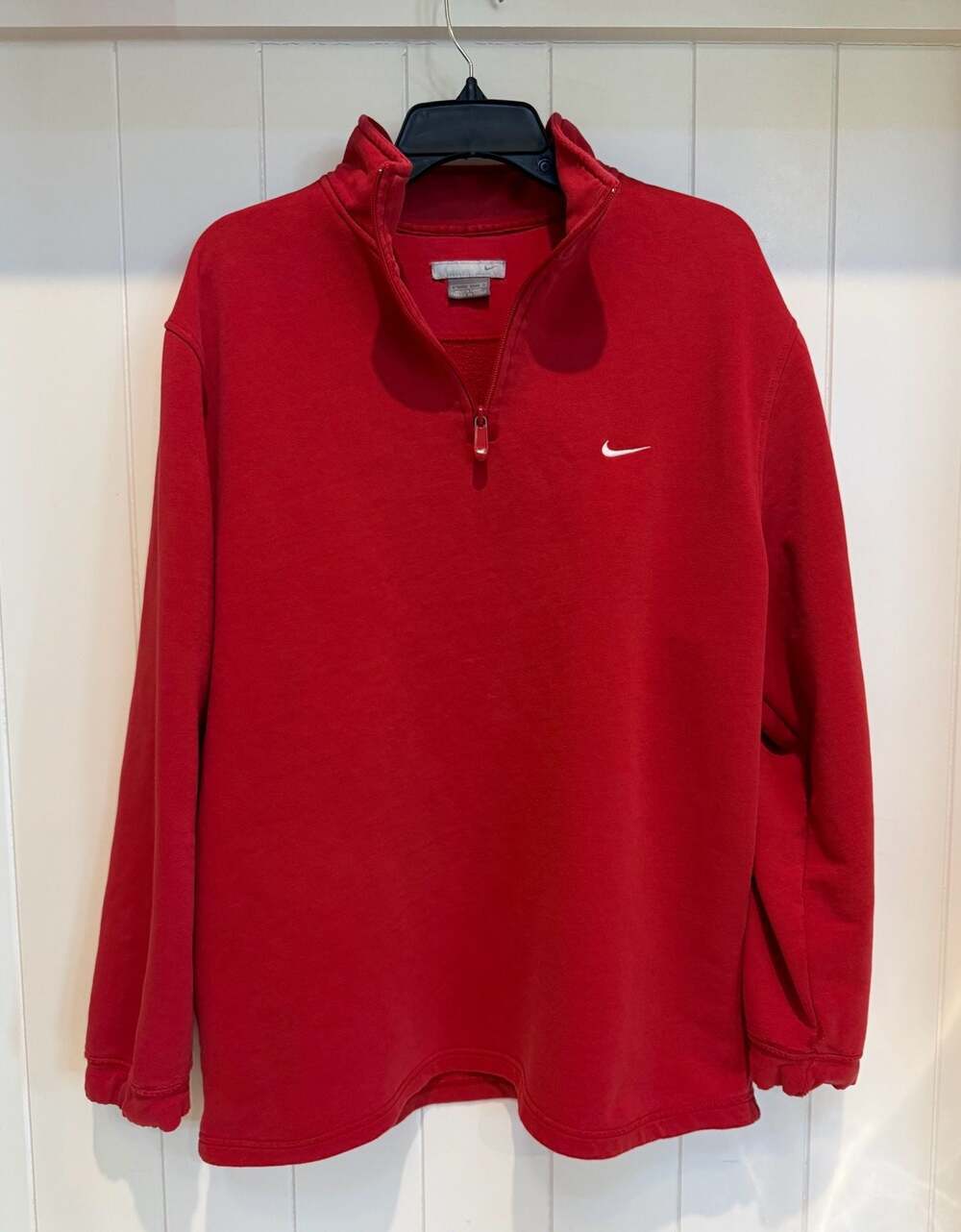 Vintage Nike Red 1/4 Zip Sweatshirt Size Large